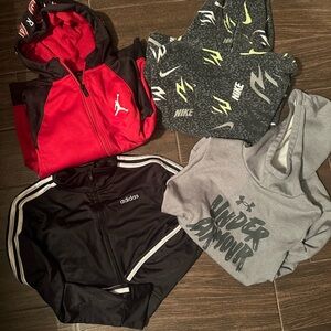 Nike , Jordan, adidas, Under Armour Kids Graphic Hoodies- size youth medium.